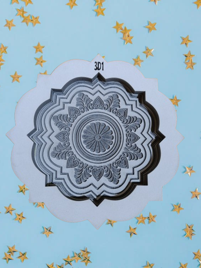 Molde goma flexible plato mandala 3D1