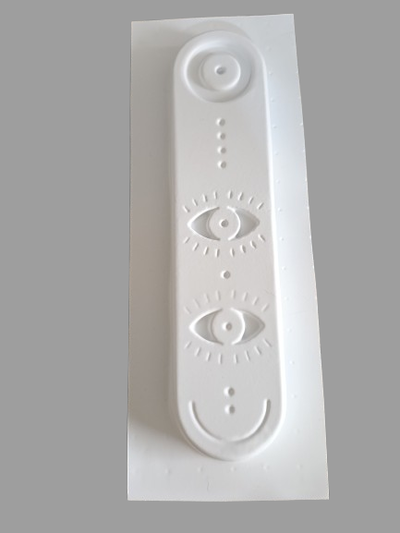 Molde termoformado porta sahumerios  ojo puntos cemento resina yeso 