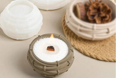 Molde de silicona contenedor nido chico Velas, Cemento, Resina y Yeso