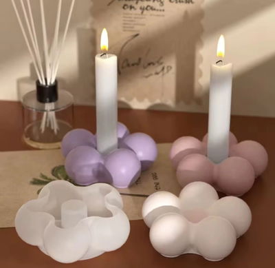 Molde de Silicona porta vela burbuja 4192 para Cemento, Yeso y Resina – Artesanal