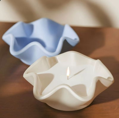 Molde de silicona plato ondulado Velas, Cemento, Resina y Yeso