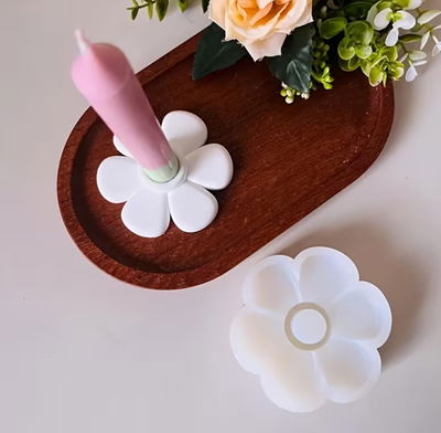 Molde de silicona porta vela flor Velas, Cemento, Resina y Yeso