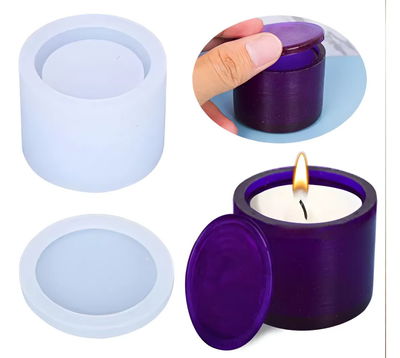Molde de Silicona contenedor liso Cemento, Yeso y Resina –  Artesanal