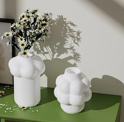 Molde de Silicona florero doble nube para Cemento, Yeso y Resina – Artesanal