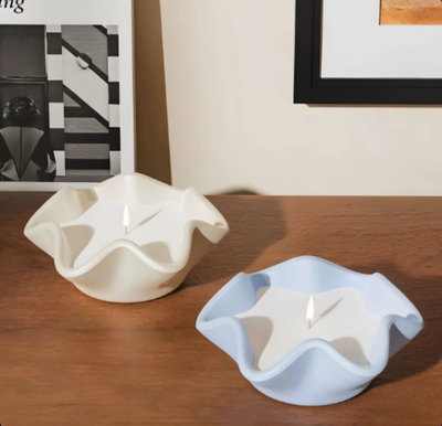 Molde de silicona plato ondulado Velas, Cemento, Resina y Yeso