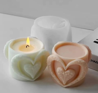 Molde de silicona velón corazón   Velas, Cemento, Resina y Yeso