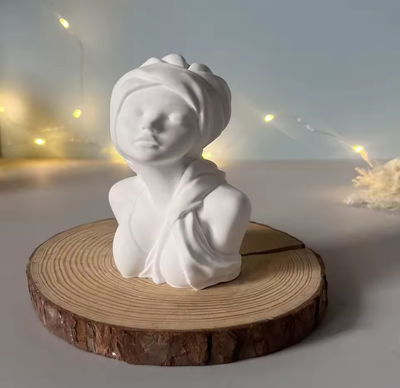 Molde de Silicona mujer turbante  para Cemento, Yeso y Resina –  Artesanal