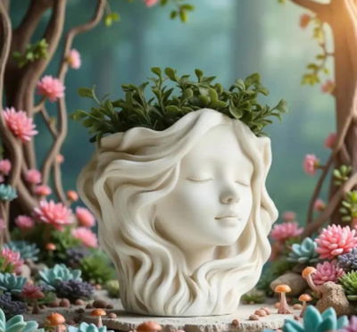 Molde de silicona maceta niña  Velas, Cemento, Resina y Yeso