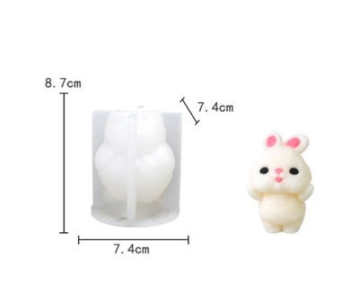 Molde de silicona conejita 11t3 jabones Velas, Cemento, Resina y Yeso