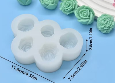 Molde de silicona flores por 5 – Cemento, Resina, Yeso y Velas