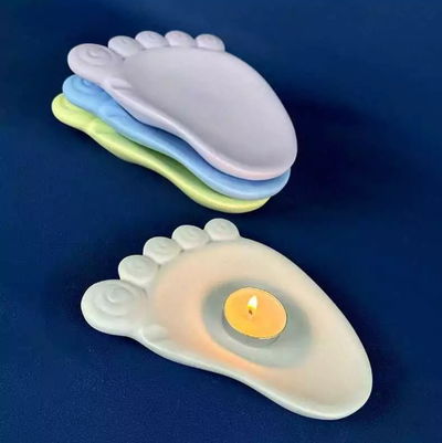 Molde de silicona jabonera  pie Velas, Cemento, Resina y Yeso
