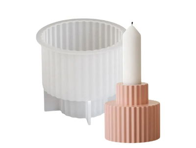 Molde de silicona porta vela rayas   Velas, Cemento, Resina y Yeso