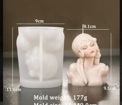 Molde de Silicona mujer   para Cemento, Yeso y Resina –  Artesanal