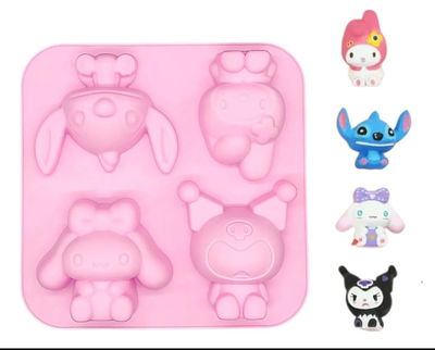 Molde de silicona Stitch. Kuromi Velas, Cemento, Resina y Yeso