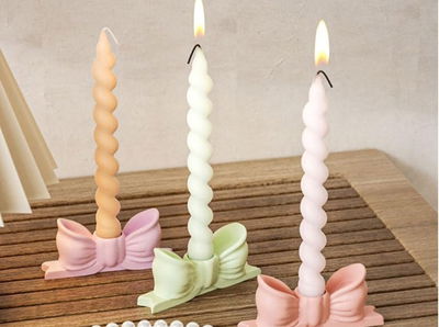 Molde de silicona porta vela moño 1 Velas, Cemento, Resina y Yeso
