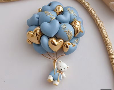 Molde de silicona osito con globos jabones Velas, Cemento, Resina y Yeso