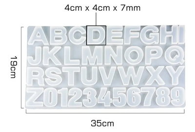 Molde de Silicona letras A30 para Cemento, Yeso y Resina –  velas
