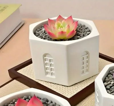 Molde de silicona maceta ventana Velas, Cemento, Resina y Yeso