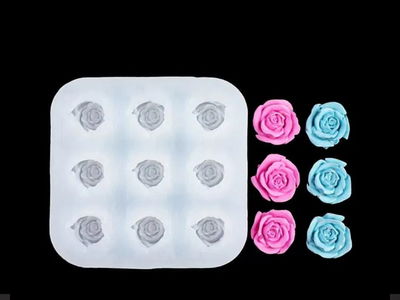 Molde de silicona flores rositas 29k12 – Cemento, Resina, Yeso y Velas