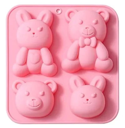 Molde de silicona osito y conejo  Velas, Cemento, Resina y Yeso