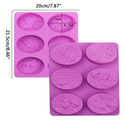 Molde de silicona jabones ovalado varios– jabones Velas, Cemento, Resina y Yeso
