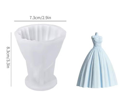 Molde de silicona vestido 3513 jabones Velas, Cemento, Resina y Yeso