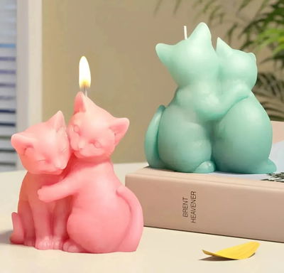 Molde de silicona vela gatos 3k7 Velas, Cemento, Resina y Yeso