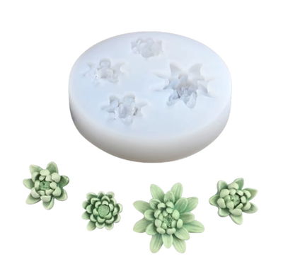 Molde de Silicona suculentas 5M12 para Cemento, Yeso y Resina – velas