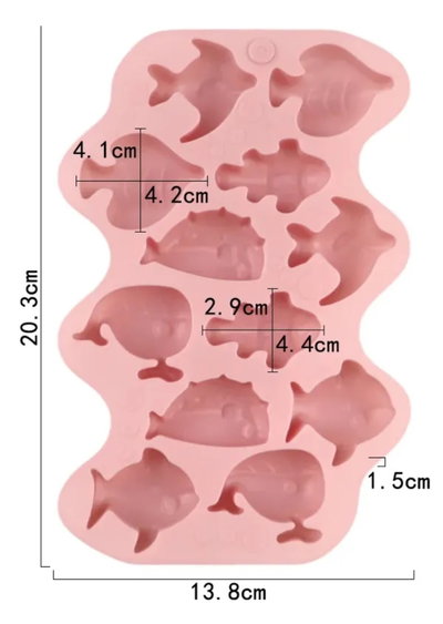 Molde de silicona peces Velas, Cemento, Resina y Yeso