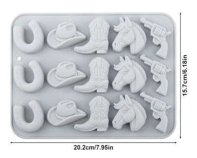 Molde de silicona Cowboys Velas, Cemento, Resina y Yeso