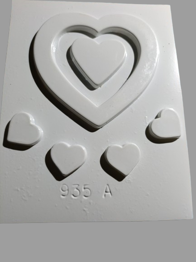 Molde termoformado l– Corazón 935A  – Apto cemento, yeso y resina