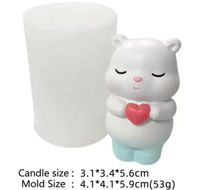 Molde de silicona osito 3810 Velas, Cemento, Resina y Yeso