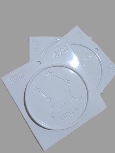 Pack Molde termoformado liviano 12 signos– – Apto cemento, yeso y resina