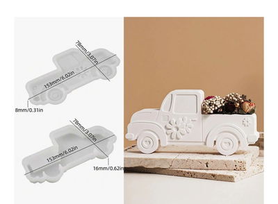 Molde de silicona camioneta c flor 3746 Velas, Cemento, Resina y Yeso