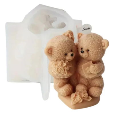 Molde de silicona ositos 2e7 Velas, Cemento, Resina y Yeso