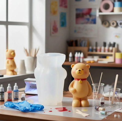 Molde de silicona osito 4113 Velas, Cemento, Resina y Yeso