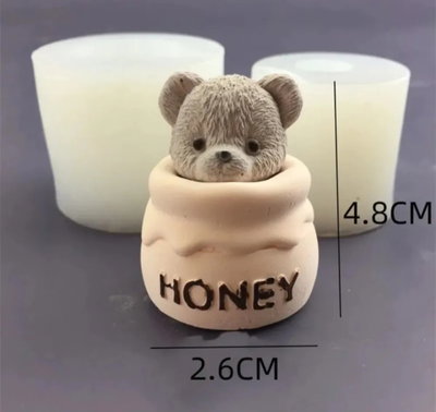 Molde de silicona osito miel 3b5 Velas, Cemento, Resina y Yeso