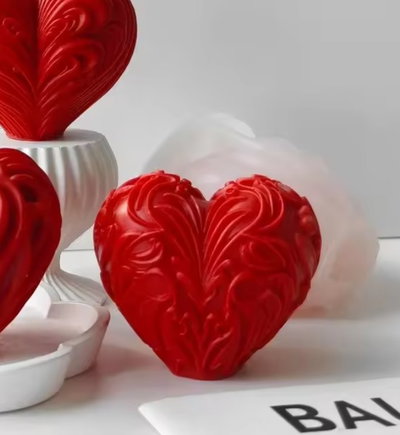 Molde de silicona corazon relieve– Cemento, Resina y Yeso
