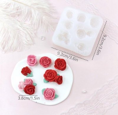 Molde de Silicona flores rositas 29L12 velas ,Cemento, Yeso y Resina – velas