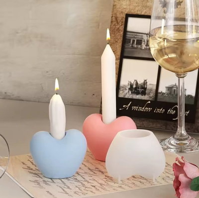 Molde de silicona portavela corazon– Cemento, Resina y Yeso