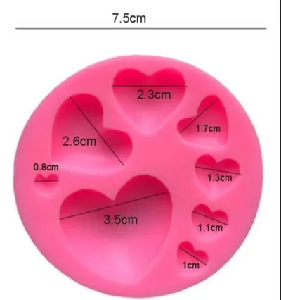Molde de silicona corazones Deco Velas, Cemento, Resina y Yeso