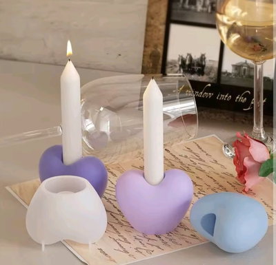 Molde de silicona portavela corazon– Cemento, Resina y Yeso