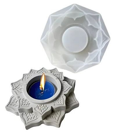 Molde de silicona portavela loto – Cemento, Resina y Yeso