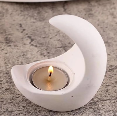 Molde de silicona porta vela luna  Velas, Cemento, Resina y Yeso