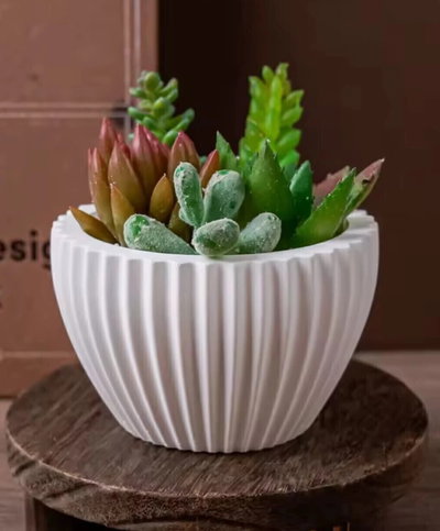 Molde de silicona maceta rayas   Velas, Cemento, Resina y Yeso