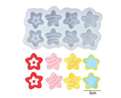 Molde de silicona estrellitas Deco Velas, Cemento, Resina y Yeso