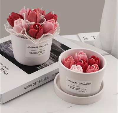 Molde de silicona maceta con plato xl Velas, Cemento, Resina y Yeso