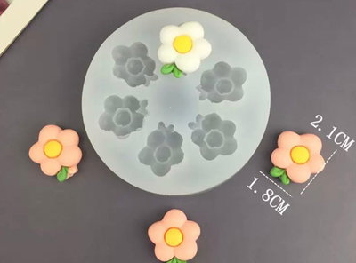Molde de silicona florcitas Velas, Cemento, Resina y Yeso