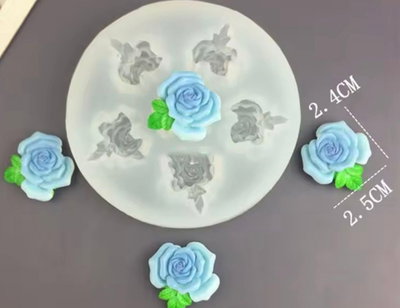 Molde de silicona mini rosas Velas, Cemento, Resina y Yeso