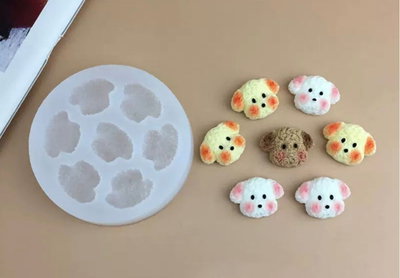 Molde de silicona mini perritos Velas, Cemento, Resina y Yeso
